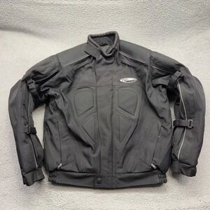 Nitro Racing Mens Large Black CE Armored Zip Out Liner Motorcycle‎ Riding Jacket